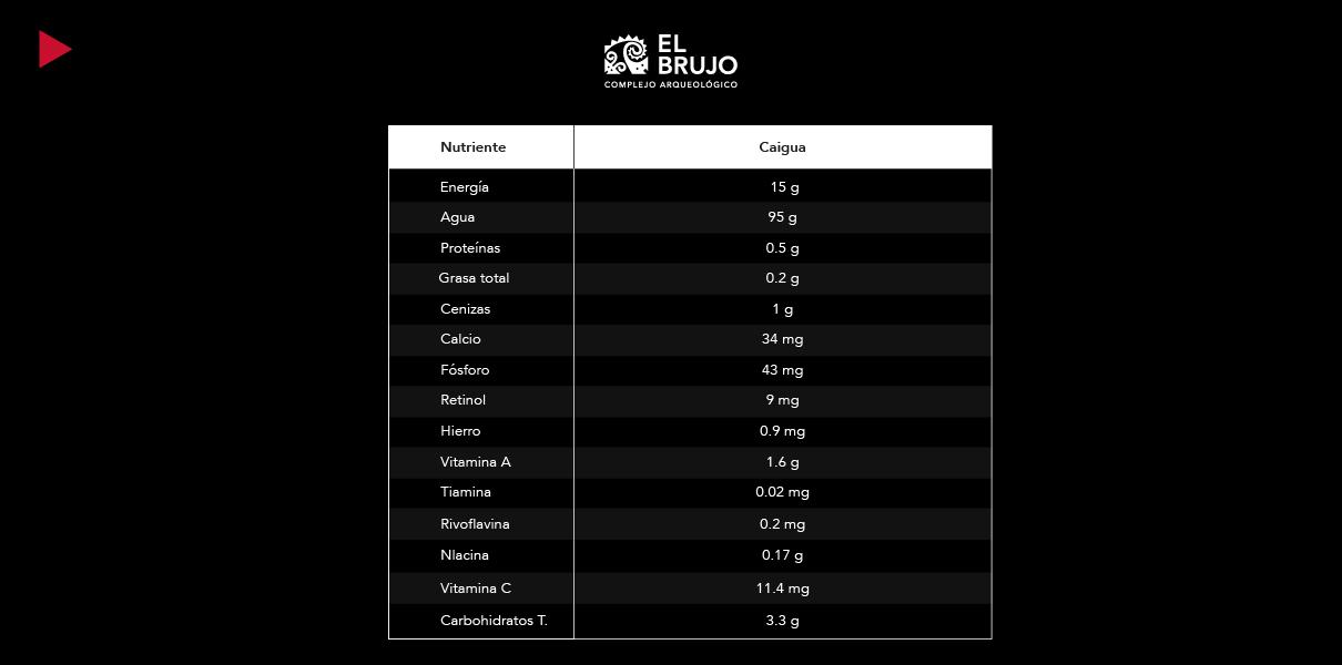 caigua valor nutricional